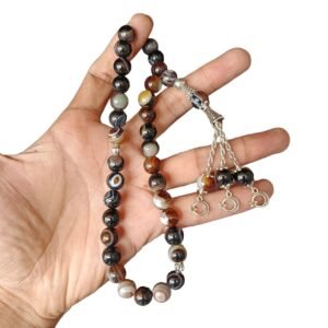 Home black sulemani aqeeq stone tasbeeh 33 beads 10mm szie