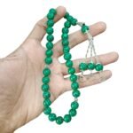 malachite ( dana farhang ) stone tasbeeh 33 beads 10mm size