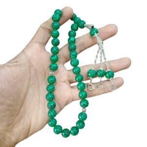 Home malachite ( dana farhang ) stone tasbeeh 33 beads 10mm size
