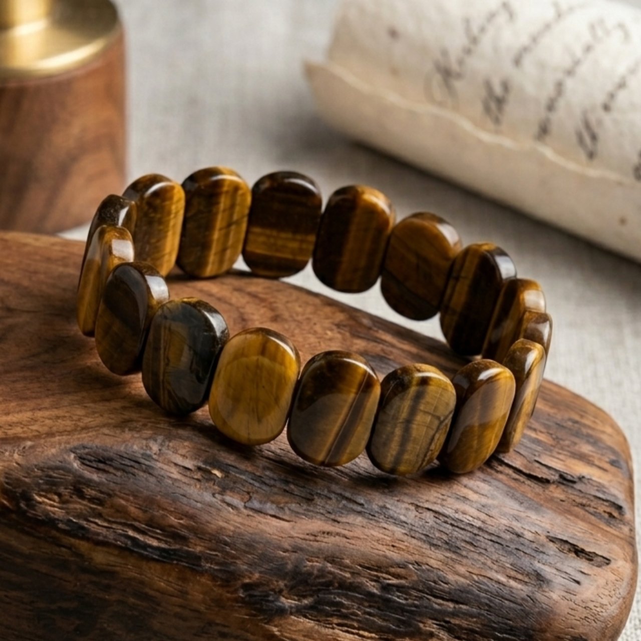 tiger eye elliptical bracelet