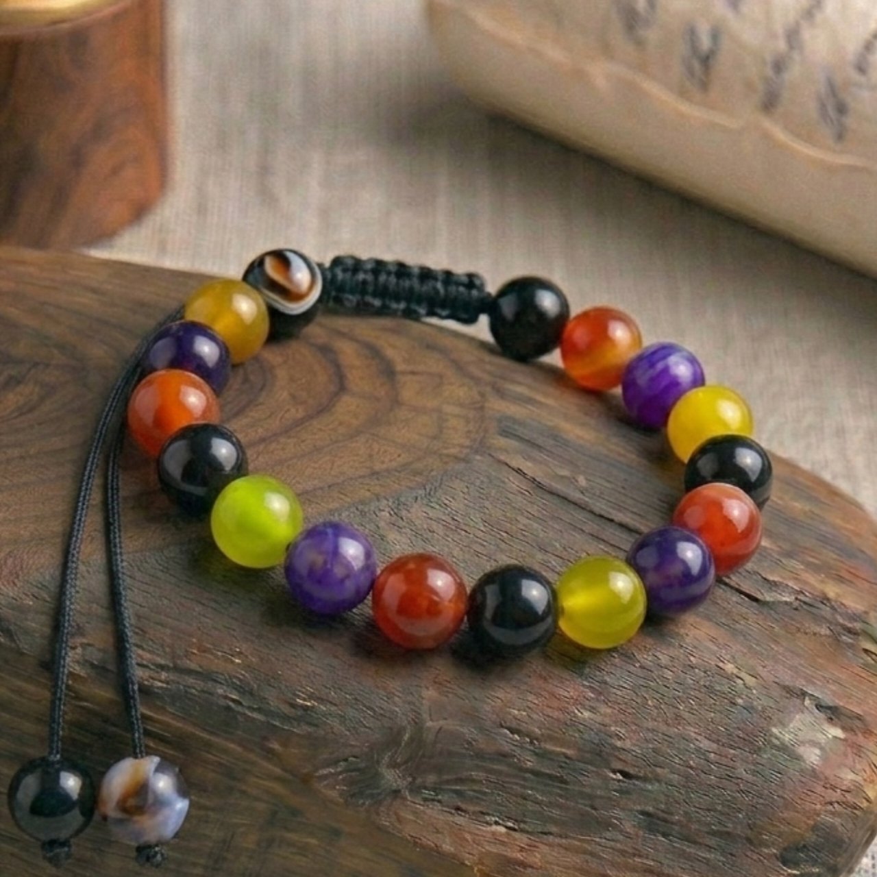 multi aqeeq stone bracelet 10mm size
