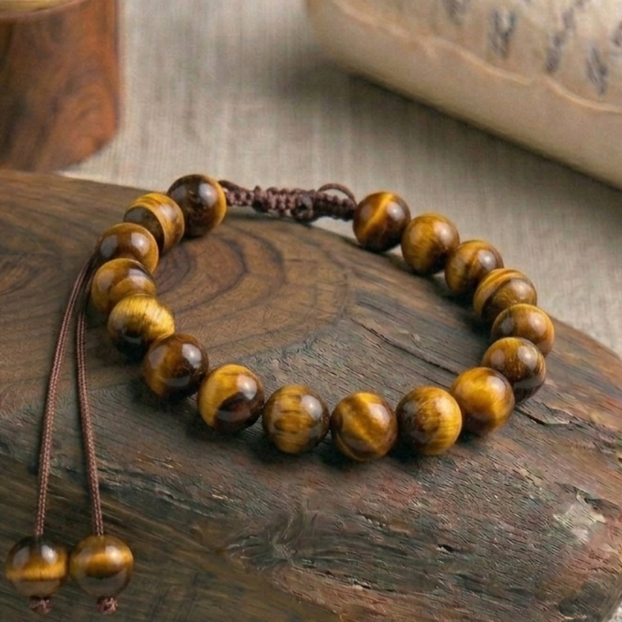 tiger eye stone round bracelet 10mm size