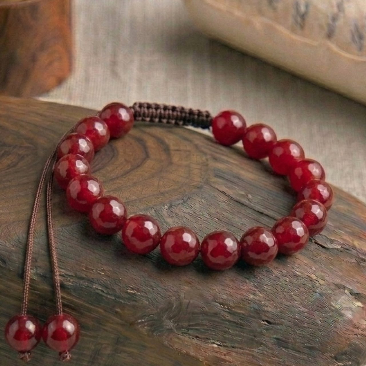 yaqoot rubi diamond cut stone bracelet 10mm size