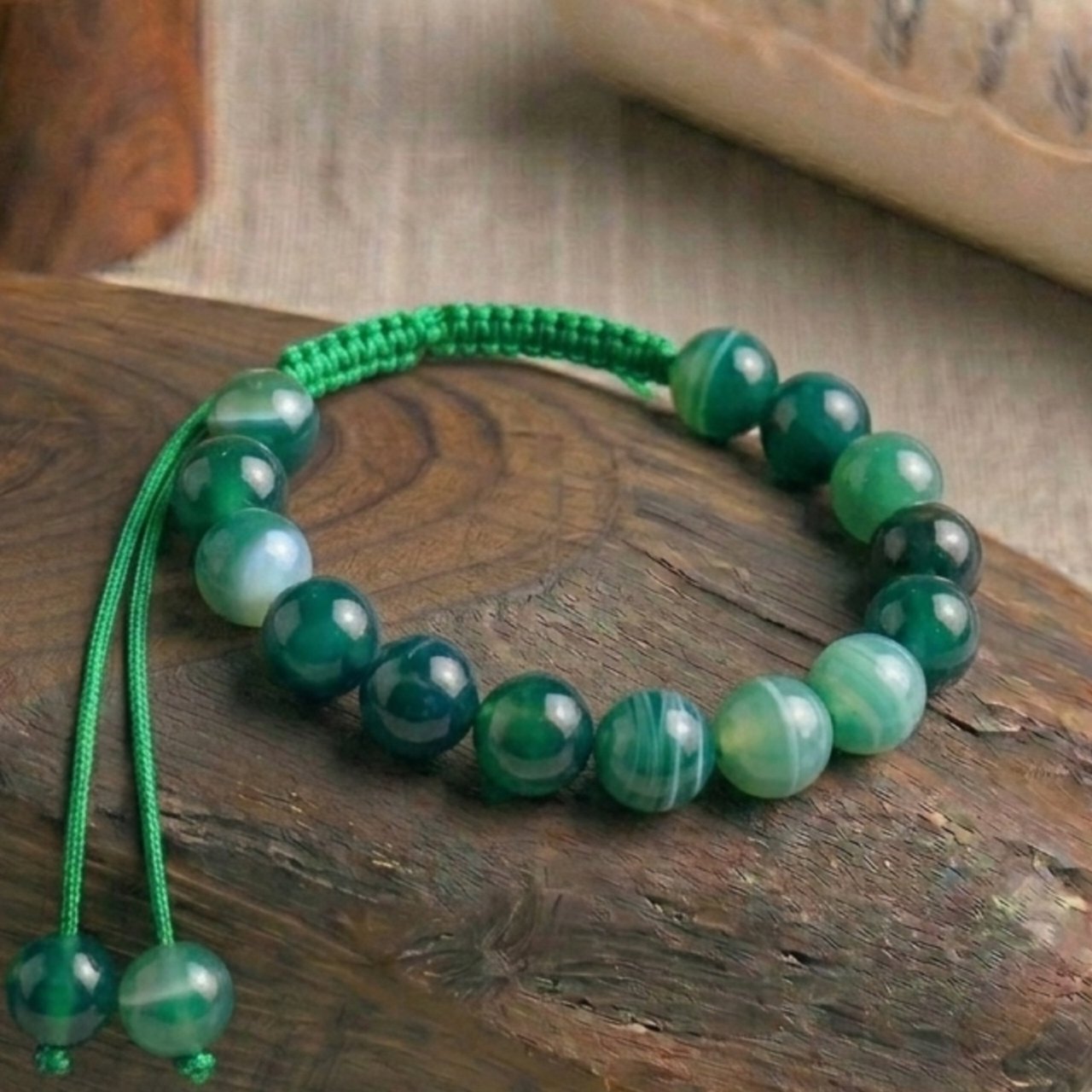 green sulemani aqeeq stone bracelet 10mm size