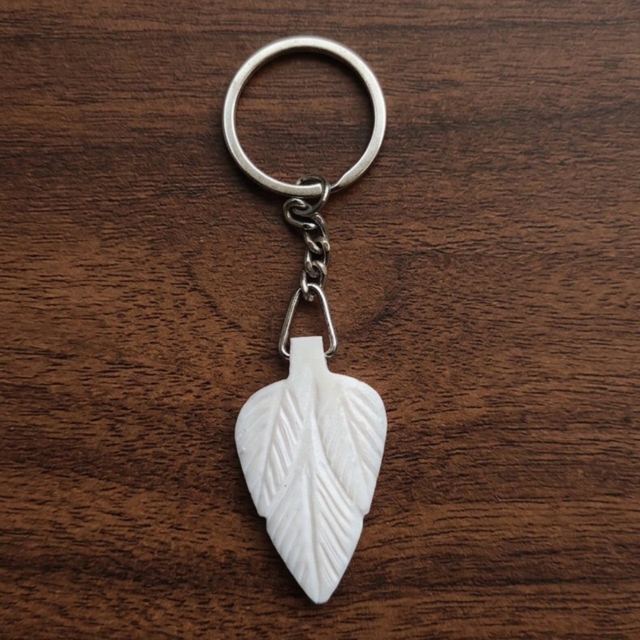 camel bone keyring leaf design | camel bone keychain