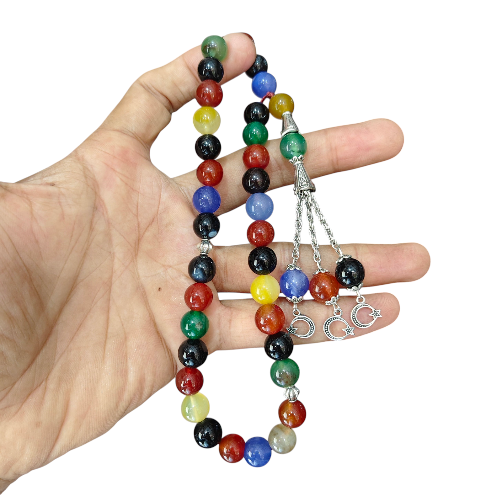ummul baneen multi aqeeq stone tasbeeh 33 beads 10mm size