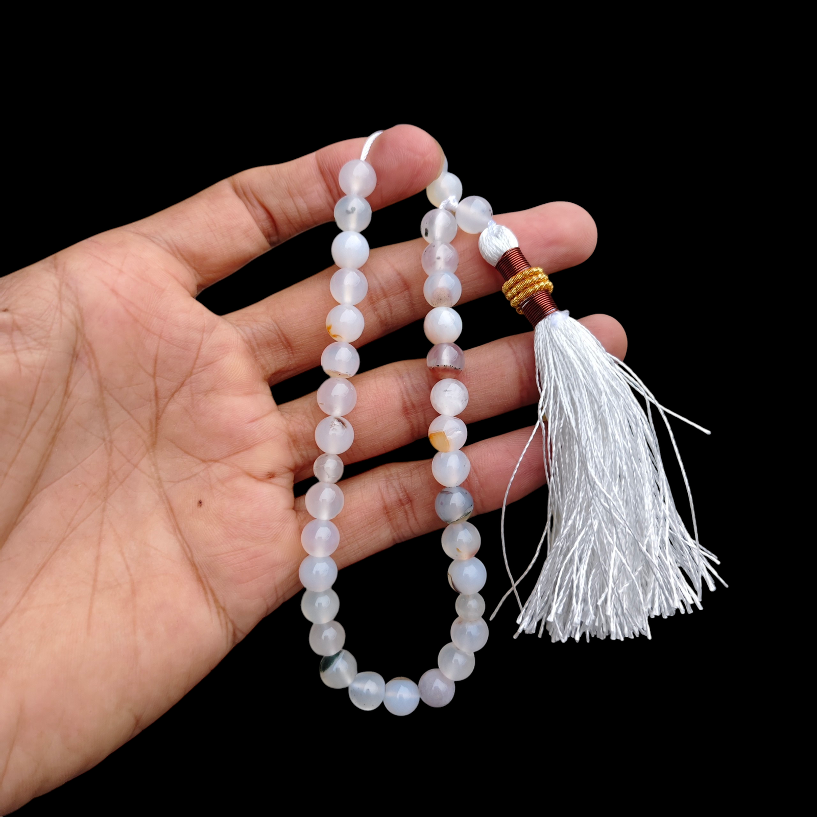 dur najaf stone tasbeeh 33 beads 8mm size wool tassal