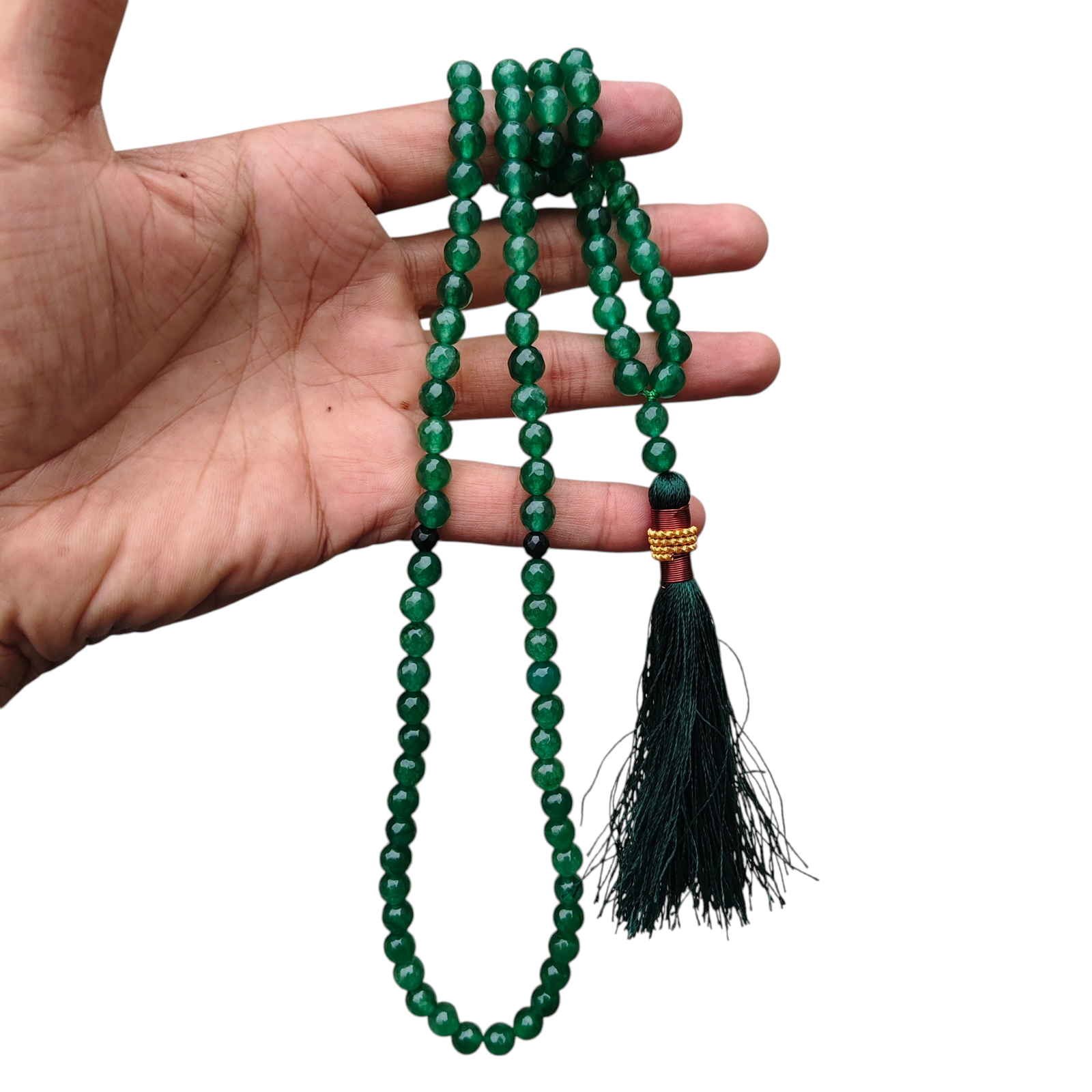 zamurd emerald stone cut design tasbeeh 100 beads 8mm size