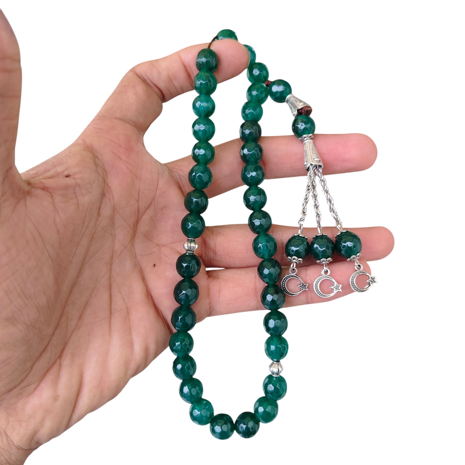 zamurd emerald stone tasbeeh 33 beads 10mm size