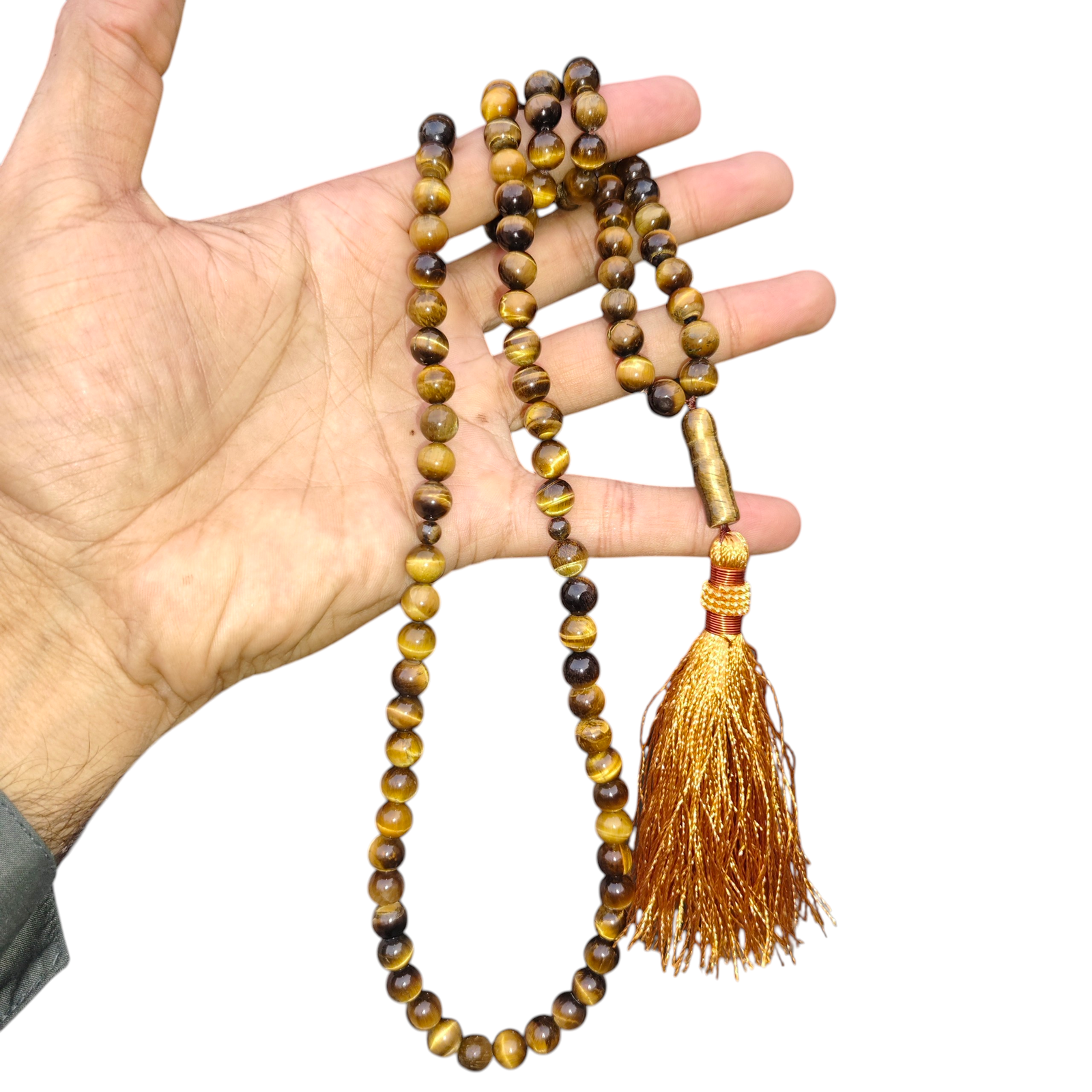 tiger eye stone tasbeeh 100 beads 8mm size