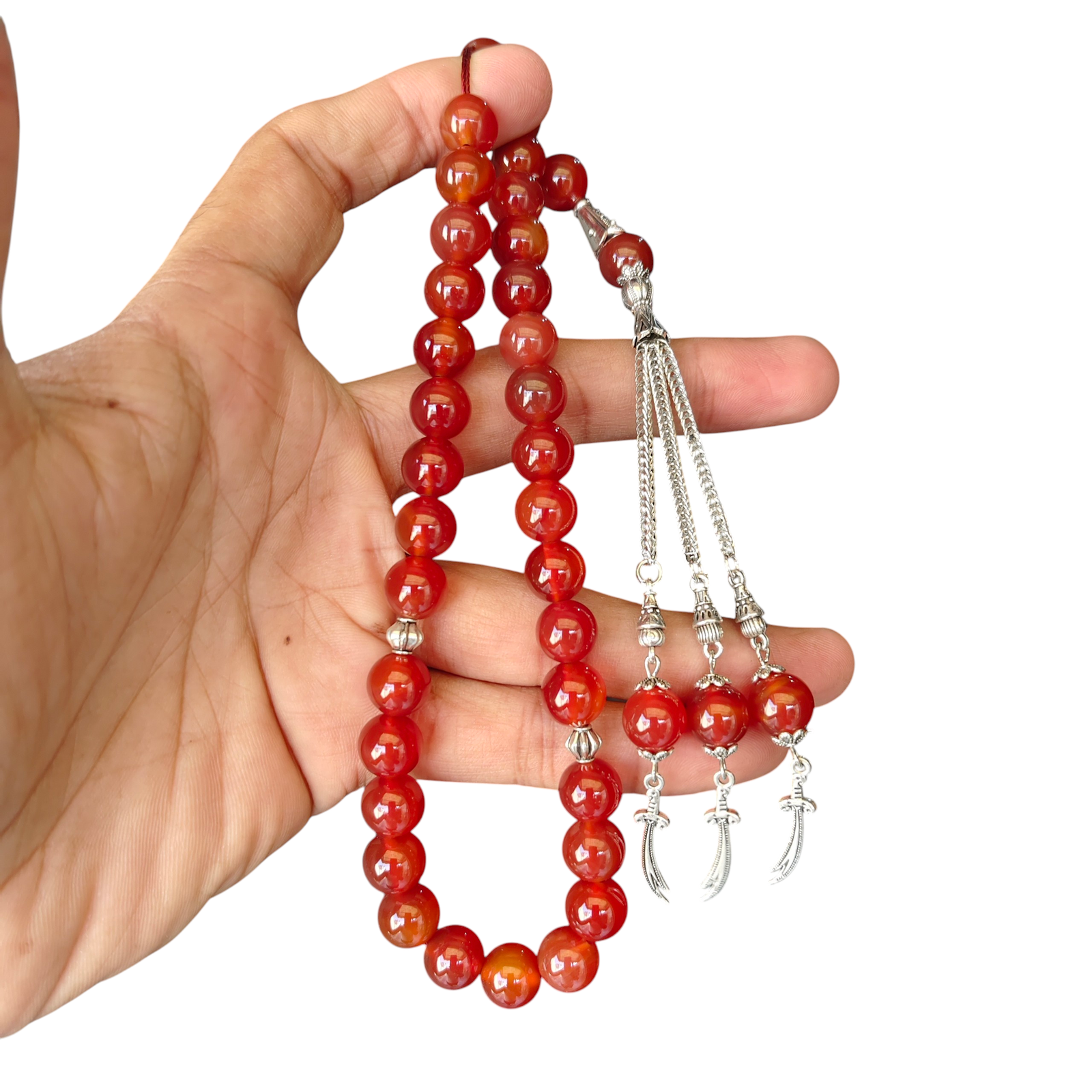 yamni aqeeq stone tasbeeh 33 beads 10mm size chain work