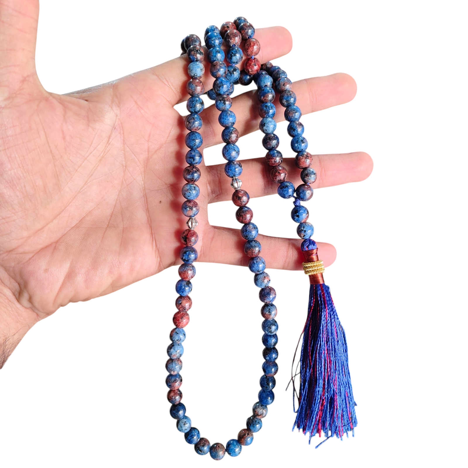 lapis lazuli ( lajward ) stone tasbeeh 100 beads 8mm size