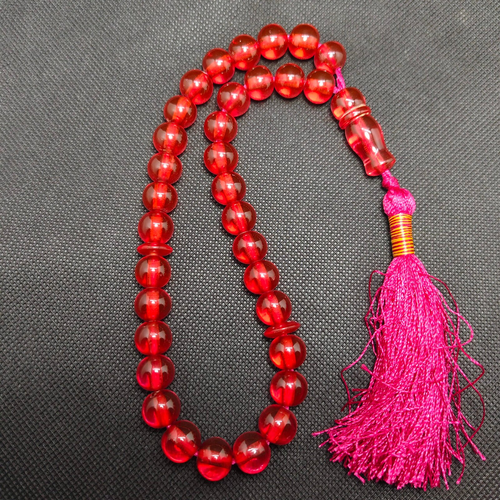 sandlus pinkish red tasbeeh 33 beads 11mm | sundlus tasbih