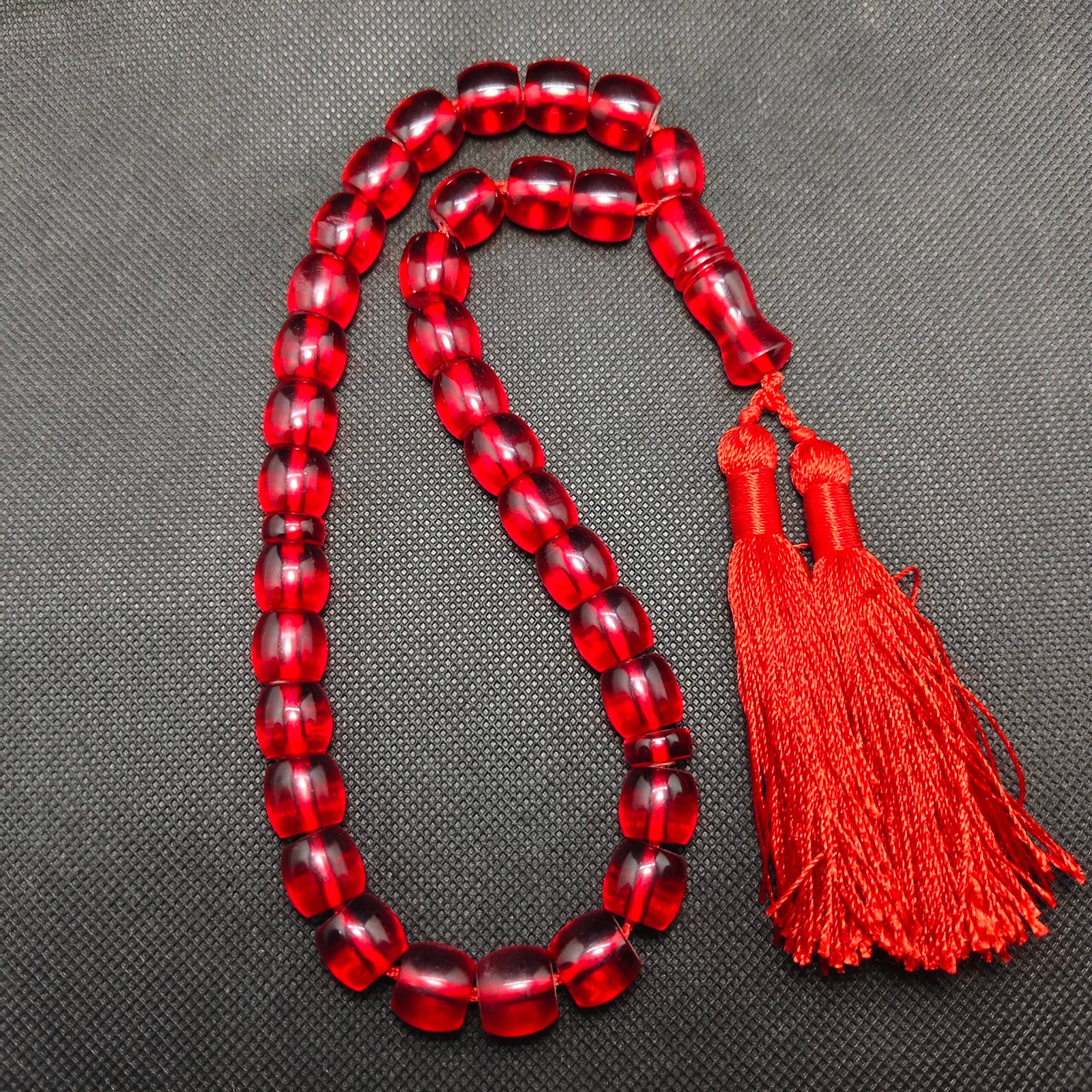 sandlus red tasbeeh 33 beads 12.5mm